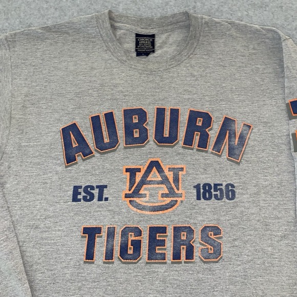 Vtg Auburn‎ Tigers Long Sleeve Shirt Men's L Gray NCAA Collegiate Graphic Y2K - Picture 2 of 15